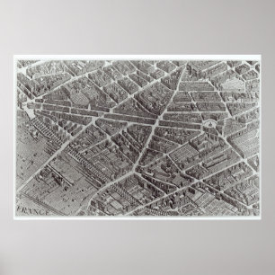 Plan of Paris, known as the 'Plan de Turgot' Poster