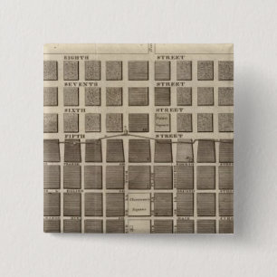 Plan of St. Louis, Missouri 15 Cm Square Badge