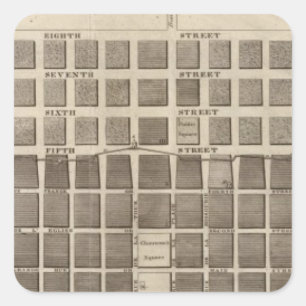 Plan of St. Louis, Missouri Square Sticker