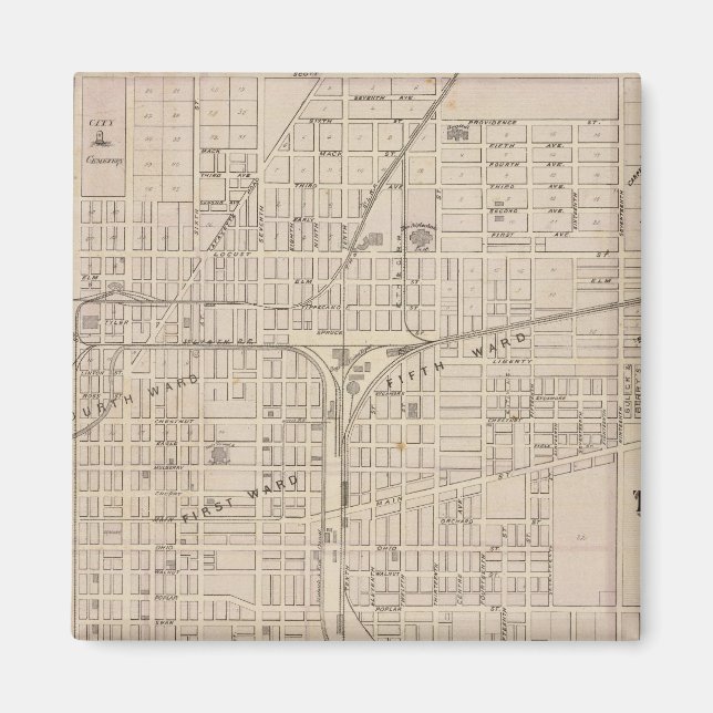 Plan of Terre Haute, Vigo Co Magnet (Front)