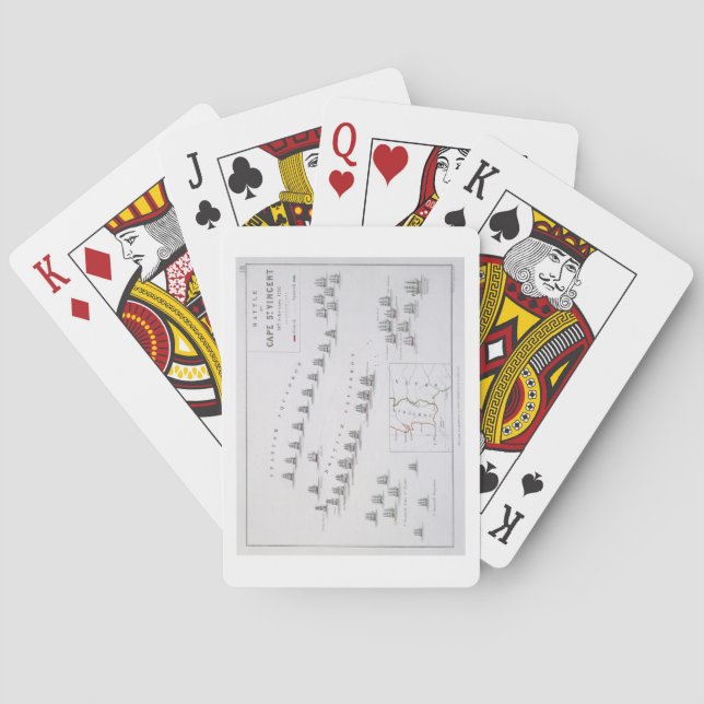 Plan of the Battle of Cape St. Vincent, 14th Febru Playing Cards (Back)
