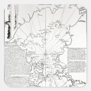 Plan of the Bay and Harbour of Rio de Janeiro Square Sticker