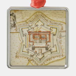 Plan of the citadel of Milan Metal Tree Decoration