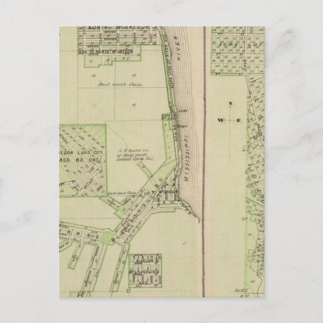 Plan of the City of McGregor Postcard (Front)