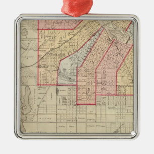 Plan of the City of Minneapolis and Vicinity Metal Tree Decoration