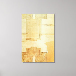 Plan of the drum of the cupola of the Church Canvas Print