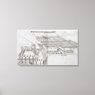 Plan of the enclosed gardens and Chateau de Gaillo Canvas Print