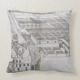 Plan of the enclosed gardens and Chateau de Gaillo Cushion