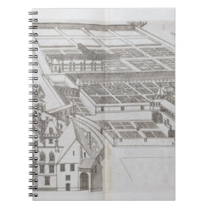 Plan of the enclosed gardens and Chateau de Gaillo Spiral Notebook