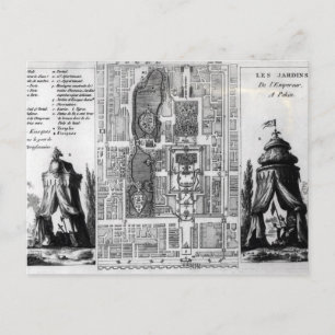 Plan of the Gardens of the Emperor of Peking, from Postcard