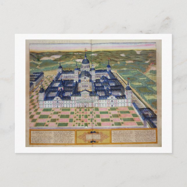 Plan of the Monastery of El Escorial, from 'Civita Postcard (Front)