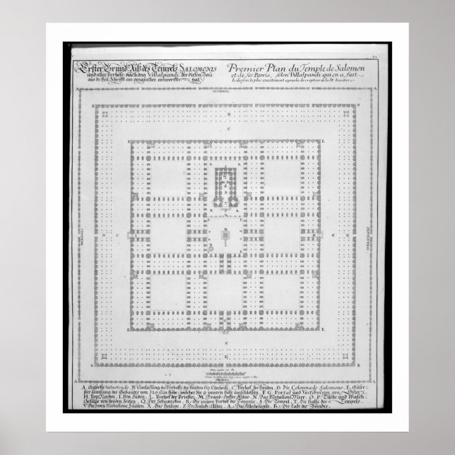 Plan of the Temple of Solomon, Jerusalem, from 'En Poster (Front)