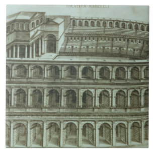Plan of the Theatre of Marcellus, Rome, 1558 (engr Tile
