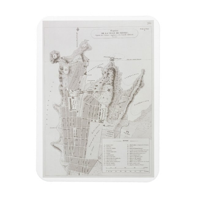 Plan of the Town of Sydney, from 'Voyage Autour du Magnet (Vertical)