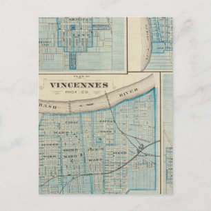 Plan of Vincennes, Knox Co with Sullivan Postcard