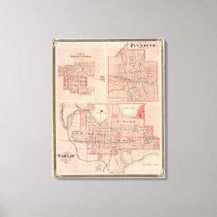 Plan of Warsaw with Pierceton, Plymouth Canvas Print