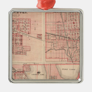 Plan of Warsaw with Pierceton, Plymouth Metal Tree Decoration