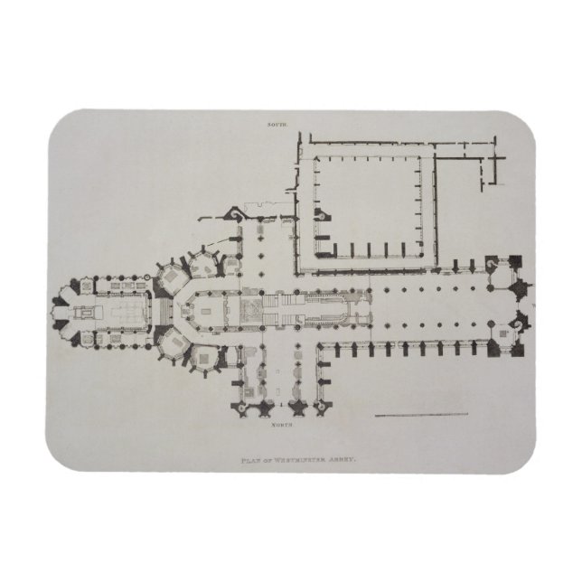 Plan of Westminster Abbey, plate 1 from 'Westminst Magnet (Horizontal)