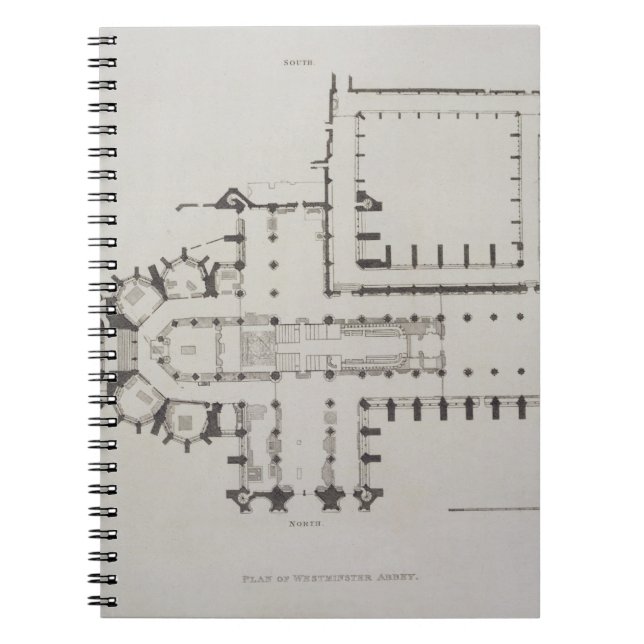 Plan of Westminster Abbey, plate 1 from 'Westminst Notebook (Front)