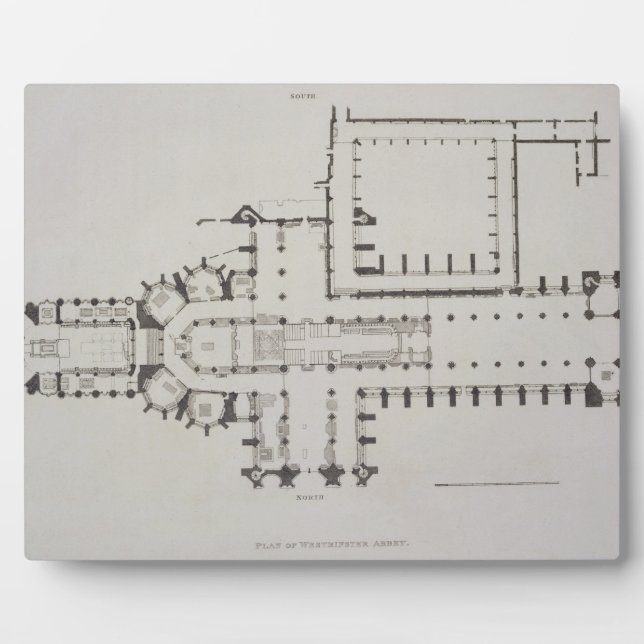 Plan of Westminster Abbey, plate 1 from 'Westminst Plaque (Front)