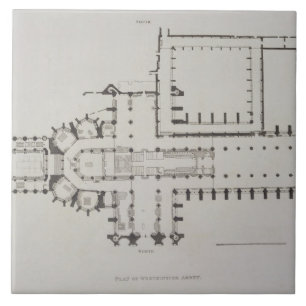 Plan of Westminster Abbey, plate 1 from 'Westminst Tile