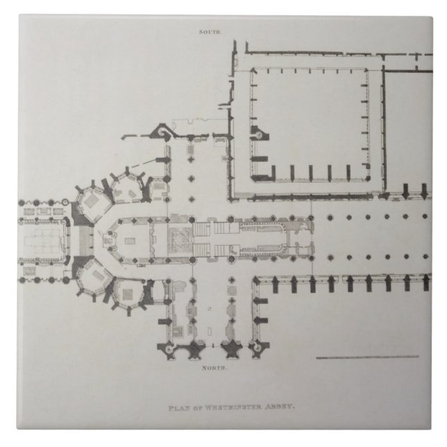 Plan of Westminster Abbey, plate 1 from 'Westminst Tile (Front)