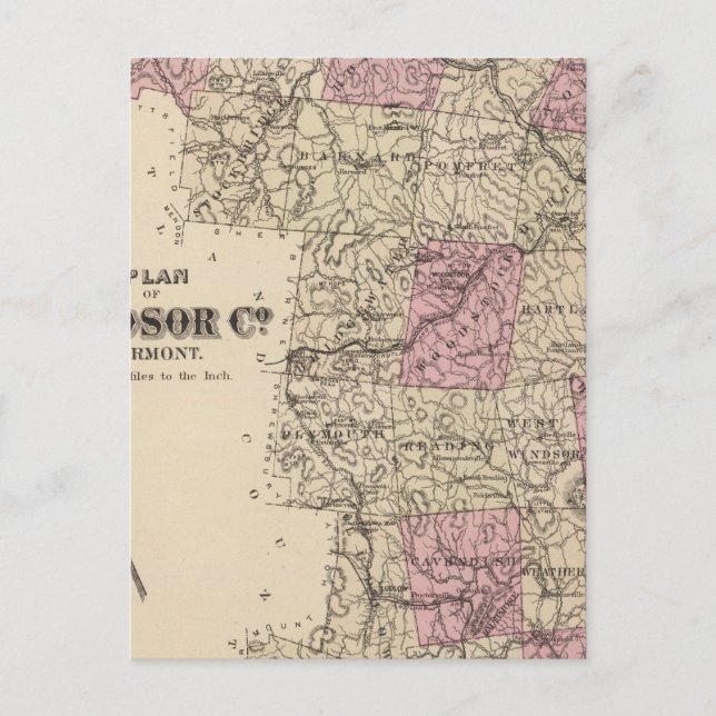 Plan of Windsor Company in Vermont Postcard (Front)