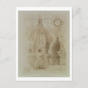 Plan, Section and Elevation of Florence Cathedral, Postcard