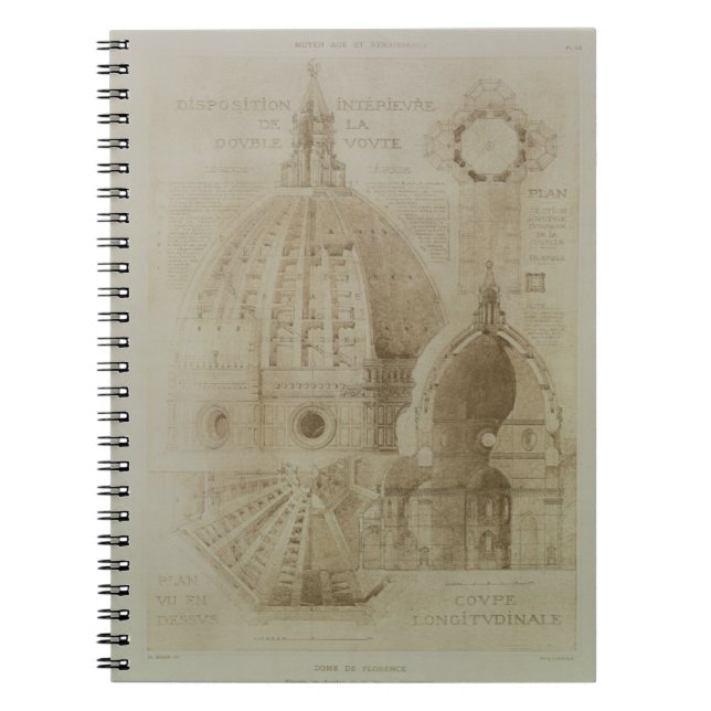 Plan, Section and Elevation of Florence Cathedral, Spiral Notebook (Front)