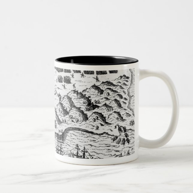 Plan Showing how Francis Drake  Stormed Two-Tone Coffee Mug (Right)