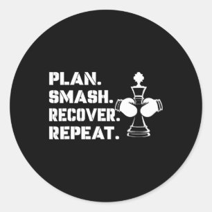 Plan. Smash. Recover. Repeat.' - Chess Boxing Classic Round Sticker