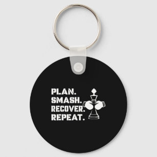 Plan. Smash. Recover. Repeat.' - Chess Boxing Key Ring