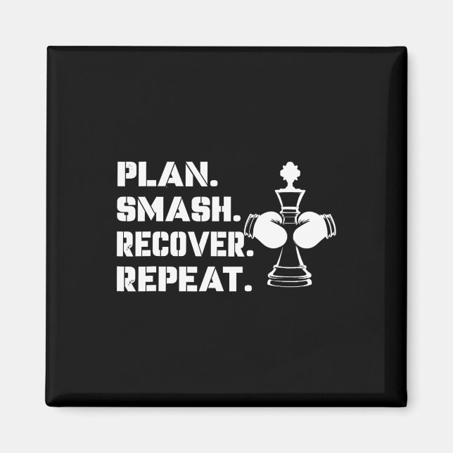 Plan. Smash. Recover. Repeat.' - Chess Boxing  Magnet (Front)