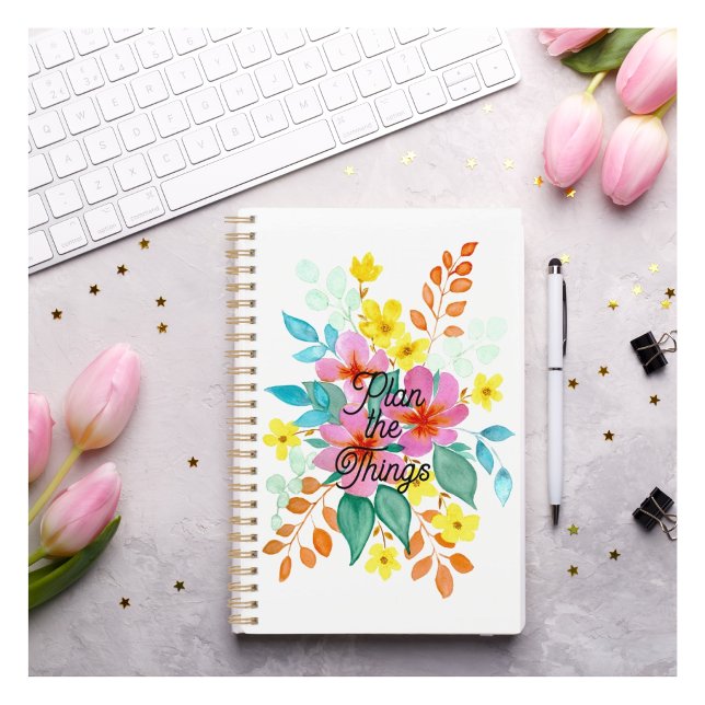 "Plan the Things" Watercolor Floral Planner (Creator Uploaded)