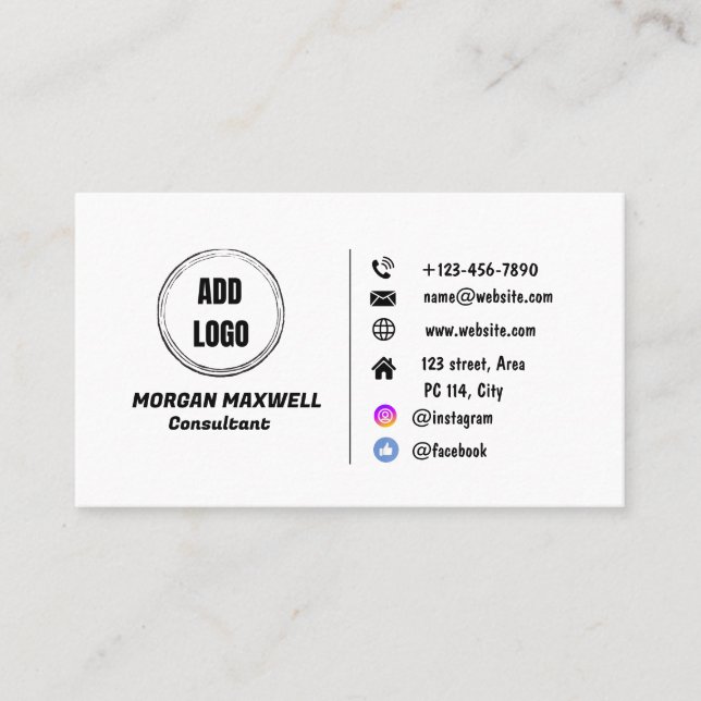 Plan White Design Business Card (Front)