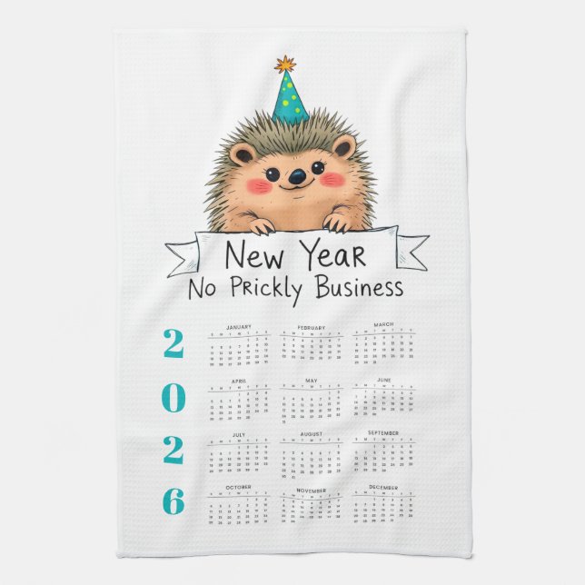 Plan your year in style with this 2026 calendar tea towel (Vertical)