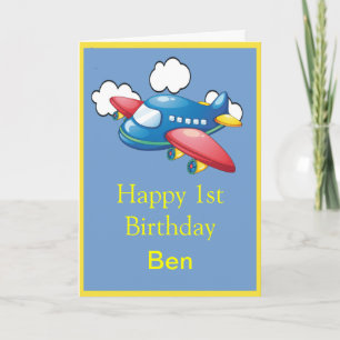 Plane 1st Birthday Card