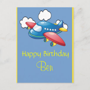 Plane 1st Birthday Postcard