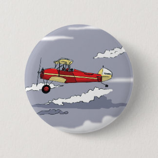plane 6 cm round badge