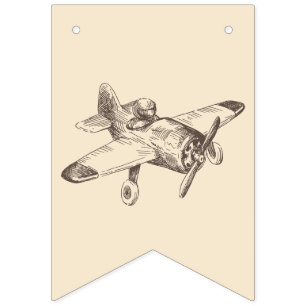 plane, aeroplane, vintage, BUNNING BANNER