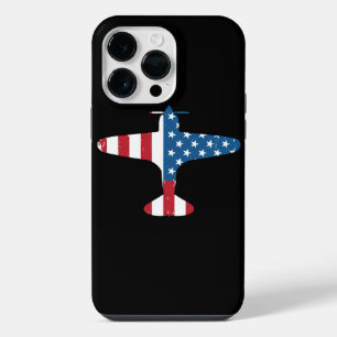 Plane Aircraft USA Flag Veteran Pilot Gift iPhone 14 Pro Max Case