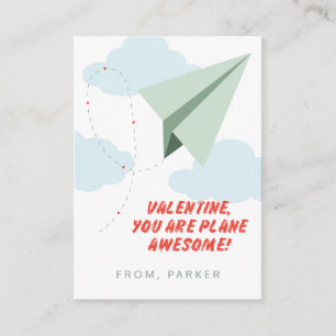 Plane Awesome Paper Aeroplane Class Valentine Card