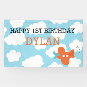 Plane Backdrop / Banner (Blue & Orange)