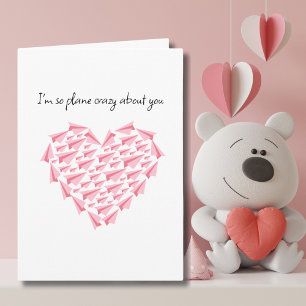 Plane crazy about you, Cute Paper Aeroplane Heart Card