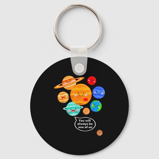 Plane Funny Cartoon Planets Never Forget  Key Ring (Front)