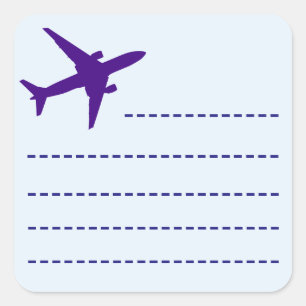 Plane Icon Square Sticker