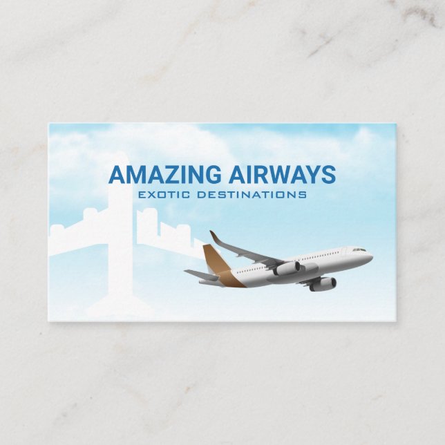 Plane in the Clouds | Travel Agent Business Card (Front)
