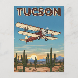 Plane in Tuscon Arizona Travel Postcard