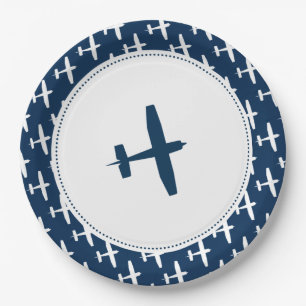 Plane pattern ı Baby Party Paper Plates
