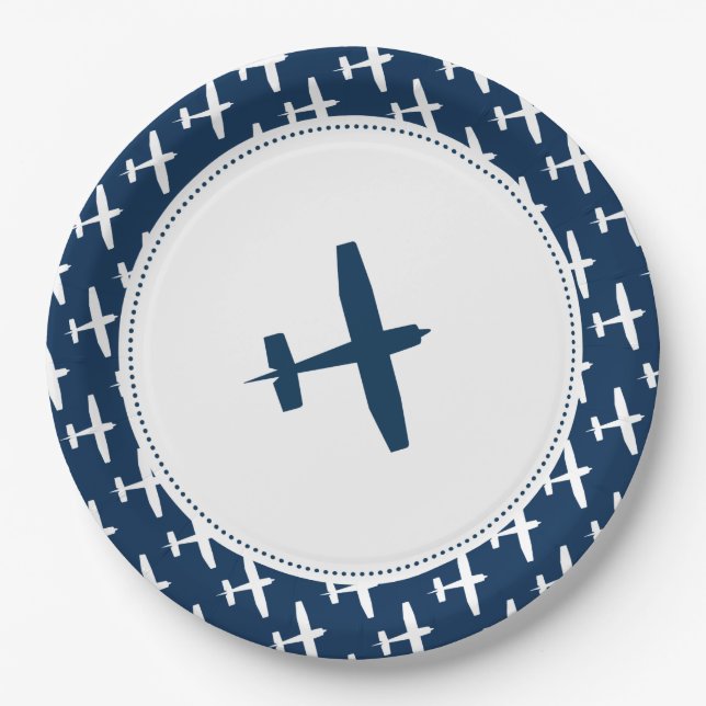 Plane pattern ı Baby Party Paper Plates (Front)